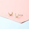 Brass Micro Pave Clear Cubic Zirconia Stud Earrings FS-WGE47D1-18-1