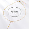 Stylish Stainless Steel Infinity Cross Lariat Necklaces for Women ZU1634-3