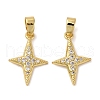 Brass Micro Pave Cubic Zirconia Pendants KK-P308-61G-1