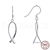 Rhodium Plated 925 Sterling Silver Earring Findings STER-F048-38P-1