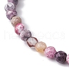 Dyed Natural Fire Crackle Agate Bead Bracelets for Women BJEW-JB09993-4