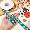 25 Yards Sport Ball Theme Printed Polyester Grosgrain Ribbon OCOR-WH20002-03A-05-3