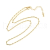 2MM Brass Textured Link Chain Necklaces NJEW-L356-02G-4