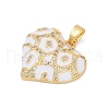 Brass Micro Pave Cubic Zirconia Pendants KK-R221-01G-02-2