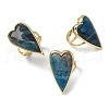 Heart Natural Apatite Finger Rings RJEW-M076-03G-07-2