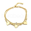 Brass Micro Pave Clear Cubic Zirconia Multi-strand Bracelets BJEW-U020-11G-4