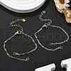 2Pcs 2 Colors 304 Stainless Steel Singapore Chain Bracelet Making AJEW-JB01332-1