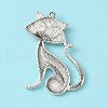 Tibetan Style Alloy Kitten Pendants X-TIBEP-22758-AS-NR-2