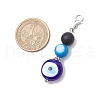 Handmade Evil Eye Lampwork Bead & Natural Black Agate Pendant Decorations HJEW-JM03200-3