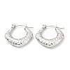 304 Stainless Steel Chunky Rhombus Hoop Earrings for Women EJEW-F283-04P-1