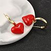 Brass Enamel Dangle Stud Earrings for Women EJEW-G430-03G-3