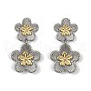 Brass Dangle Stud Earrings EJEW-U059-02GP-2
