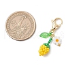 Sunflower Bud Acrylic Glass Seed Beaded Pendant Decorations HJEW-MZ00229-01-3