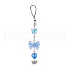 Acrylic & ABS Plastic Imitation Pearl & Tibetan Style Alloy Charms Mobile Straps HJEW-JM03112-4
