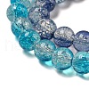 Transparent Crackle Baking Painted Glass Beads Strands DGLA-T003-01A-M-2