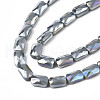 Electroplate Opaque Solid Color Glass Beads Strands EGLA-N002-25-A-3