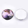 Starry Sky Pattern Printed Glass Cabochons GGLA-N004-25mm-D61-2