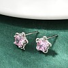 S925 Sterling Silver Cubic Zirconia Stud Earrings EJEW-V019-02P-3