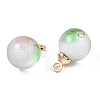Two Tone Transparent Spray Painted Glass Pendants GLAA-N035-020A-C02-3