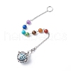 Chakra Natural & Synthetic Mixed Gemstone Heart Dowsing Pendulums PALLOY-JF01883-03-1