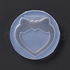 DIY Heart with Bowknot Quicksand Silicone Molds DIY-P067-02-3