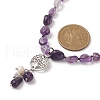 Natural Amethyst & Pearl & Cubic Zirconia Tree of Life Pendant Necklace NJEW-JN04335-01-1