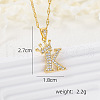 Brass Micro Pave Clear Cubic Zirconia Crown Initial Pendant Necklaces FS-WGD727C-11-1