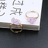 Nuggets Alloy Wire Wrapped Natural Amethyst Cuff Rings FS-WGA7830-06-1