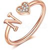 Adjustable Brass Rhinestone Cuff Rings FS-WG29D83-30-1