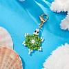 Sea Turtle Glass Seed Beads Pendant Decoration HJEW-MZ00124-02-2