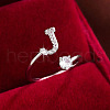 Brass & Cubic Zirconia Cuff Rings WG53F6D-10-1