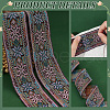 7M Ethnic Style Polyester Flower Jacquard Ribbons OCOR-WH0091-72A-01-5
