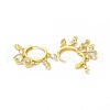 Clear Cubic Zirconia Flat Round Dangle Hoop Earrings EJEW-H093-14G-2