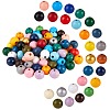 260Pcs 26 Colors Painted Natural Wood Beads WOOD-SZ0001-07-1