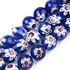 Handmade Millefiori Glass Beads Strands LK-T001-10E-1