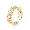 Brass Micro Pave Cubic Zirconia Open Rings RJEW-J017-VC200-1