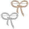Gorgecraft 2Pcs 2 Colors Bowknot Alloy Brooches JEWB-GF0001-40-1