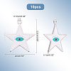  10Pcs 304 Stainless Steel Enamel Pendants STAS-NB0001-27-5