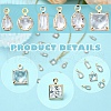 20Pcs Brass Cubic Zirconia Charms ZIRC-YW0001-12-4