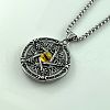 Fashionable Stainless Steel Pentagon Dragon Eye Pendant Necklaces for Men VO8824-4