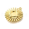 Sun Brass Pendant Cabochon Settings KK-P306-07G-2