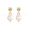 Stainless Steel Dangle Earrings with Freshwater Pearls for Women TB1233-1-1