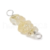 10Pcs 5 Styles Constellation Natural Rose Quartz & Citrine & Golden Sheen Obsidian & South Red Agate & White Moonstone Copper Wire Wrapped Chip Beaded Connector Charms PALLOY-JF02905-10-5