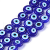 Handmade Evil Eye Lampwork Beads Strands LAMP-S191-02C-12-2