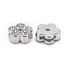 Flower Alloy Rhinestone Slide Charms RSB358-3P-3