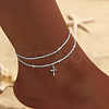 Alloy Cross Charm Double Layer Anklets for Women FS-WGFFC1B-12-1