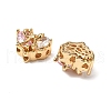 Brass Micro Pave Cubic Zirconia Beads KK-A259-20G-03-2