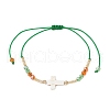 Cylinder Glass Seed Beaded Braided Bead Bracelets BJEW-MA00171-04-3