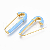 Brass Enamel Safety Pins Earrings JEWB-R015-01D-NF-2