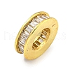Rack Plating Brass Micro Pave Clear Cubic Zirconia European Beads KK-L215-021G-2